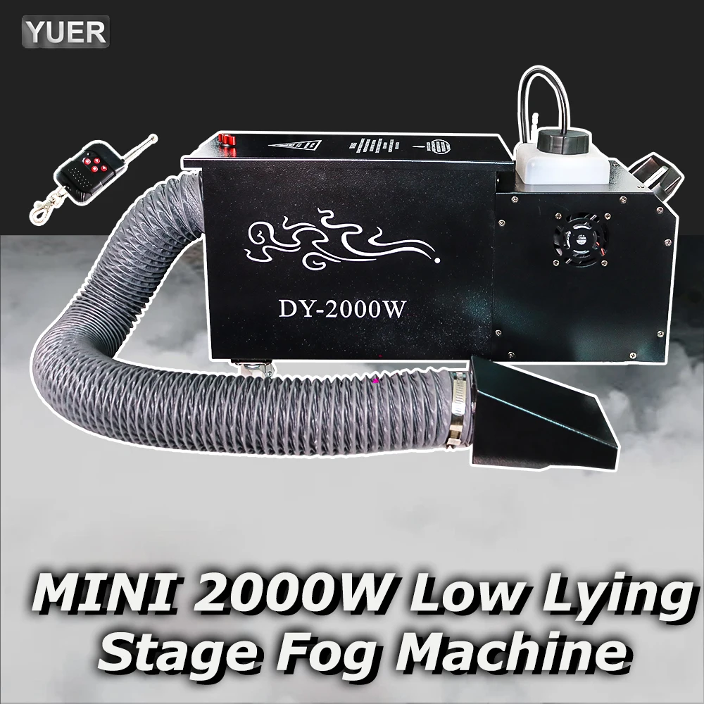 YUER 2000W Stage Macchina per il fumo basso MINI Macchina per il fumo d'acqua Telecomando per matrimoni DJ Discoteca Spettacolo di danza Festa all'aperto al coperto DMX