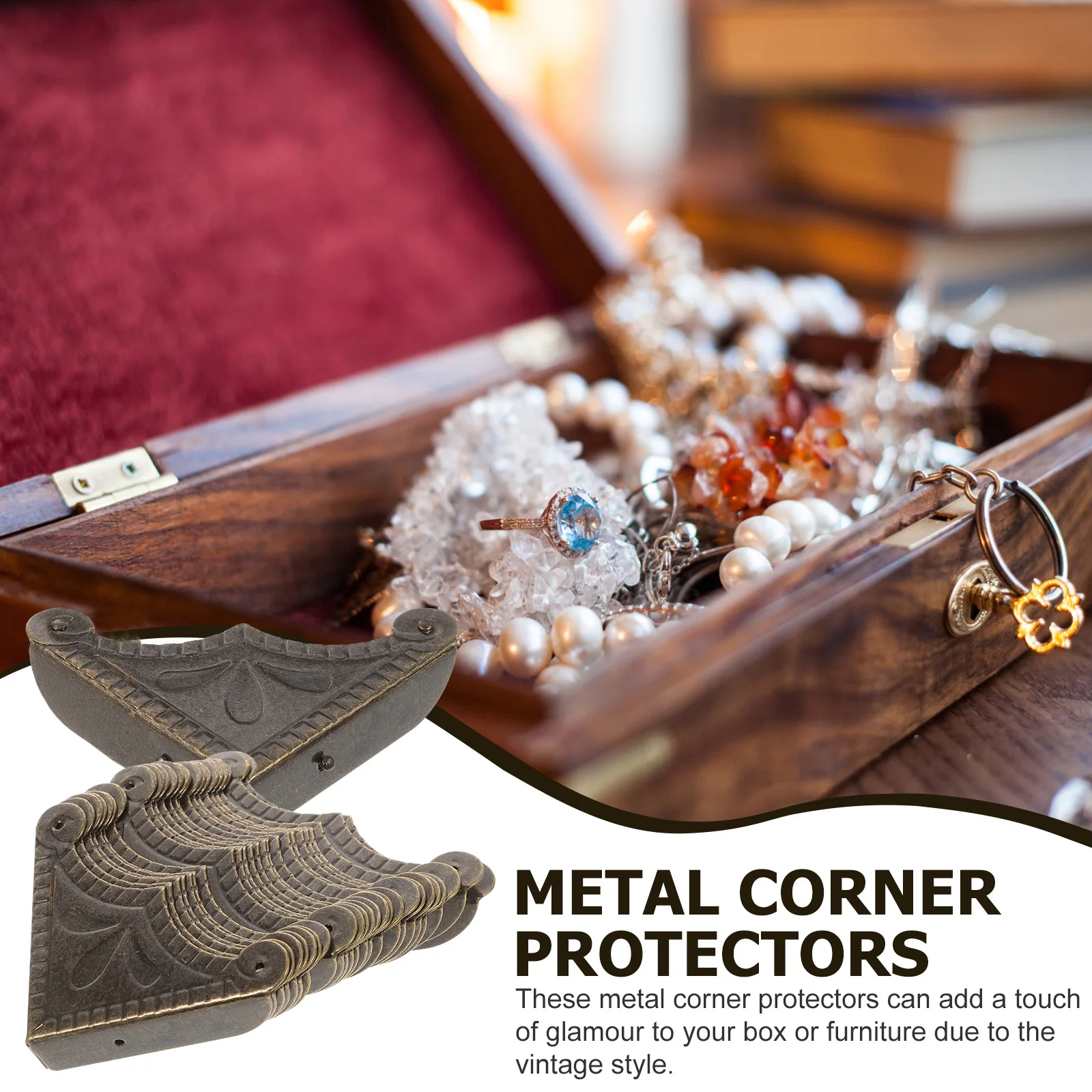 

30pcs Corner Metal Table Edges Protector Box Edge Covers Vintage Furniture Guard Cabinet Desk Bumpers Safety Edges