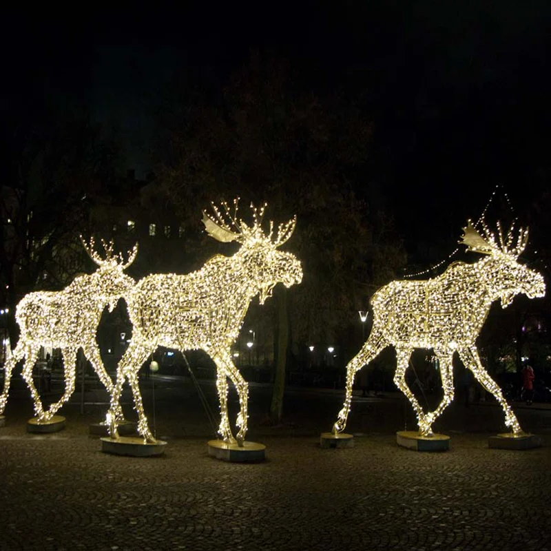 

Custom.2024 NEW Large Outdoor Street Decorative Reindeer Motif Lights Lighted Animal Moose