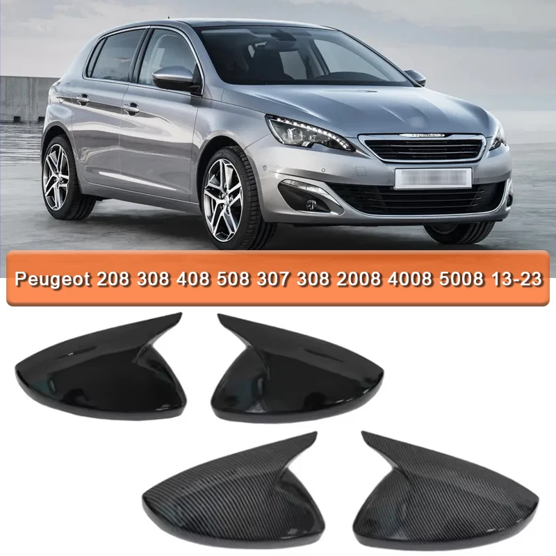 

For Peugeot 208 308 408 508 307 308 2008 4008 5008 2013-2023 Side Mirror Door Cover Car Style Accessories
