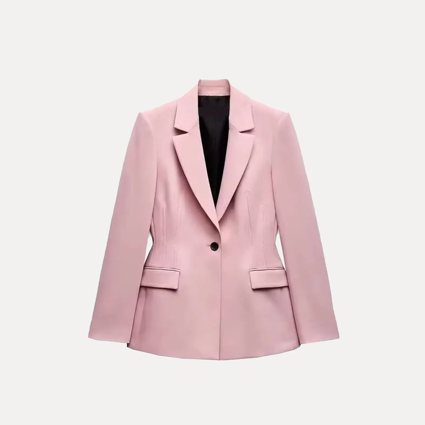 Z レディース スリムフィットスーツ ジャケット シングルボタン 2025年新作 スリーブロング レギュラー丈 中国製 デイリーウェア