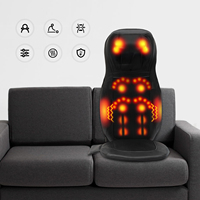 Black Full Body Massage Cushion PU Material 3 Modes Vibration Far Infrared Heating for Sofa Chair