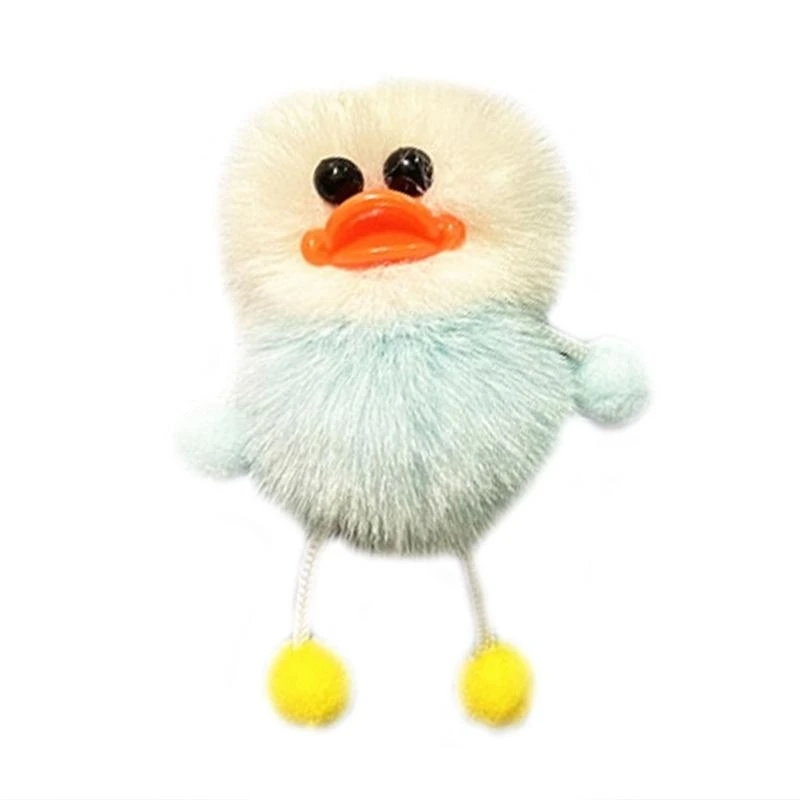 090B Furry Duck Toy Keychains Funny Decorations Christmas Gift for Girlfriend