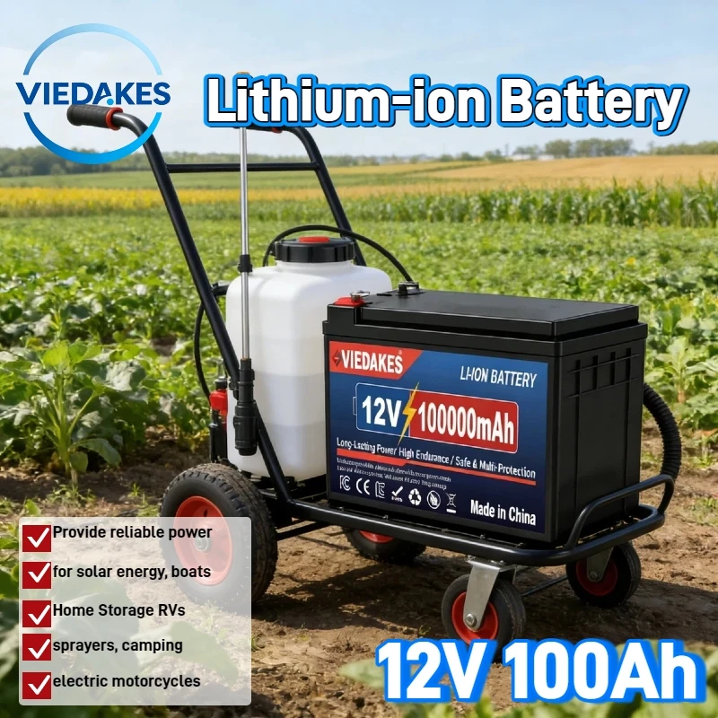 12V LiFePO4 Battery Lithium Ion 100Ah - High Performance for Electric Wheelchair RV Solar Camping Boat Trolling Motor