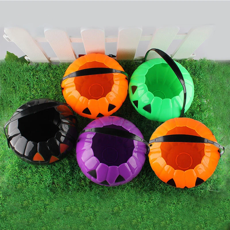 Halloween Pumpkin Holder Portable Boxes Kids Trick Or Treat Packaging Decoration