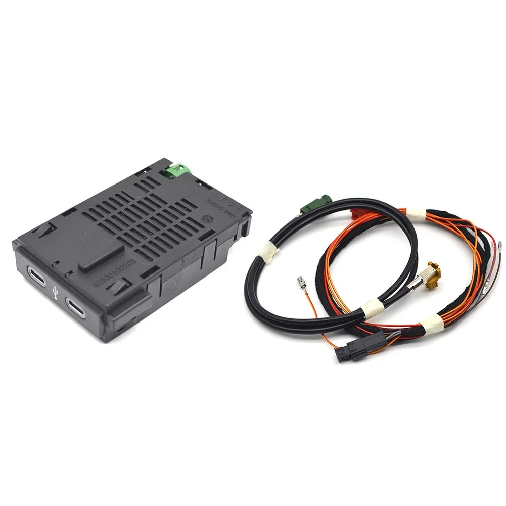 

Для Jetta ID.6 Для T-Cross Для T-Roc Двойной USB-порт для зарядки 2GD035736 Встроенный кабель для быстрой зарядки Автоматическое зарядное устройство Часть