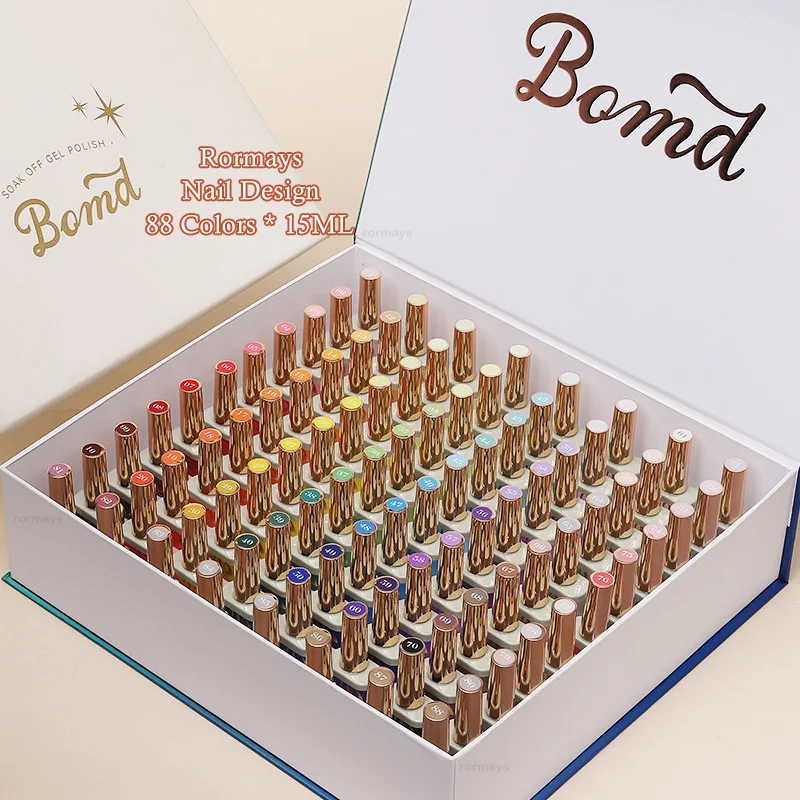 Rormays iridescenza 88 Set di lucidatura gel colorato vernice colore misto vernice nuda Matte Top Soak LED UV Nail Art all'ingrosso della fabbrica