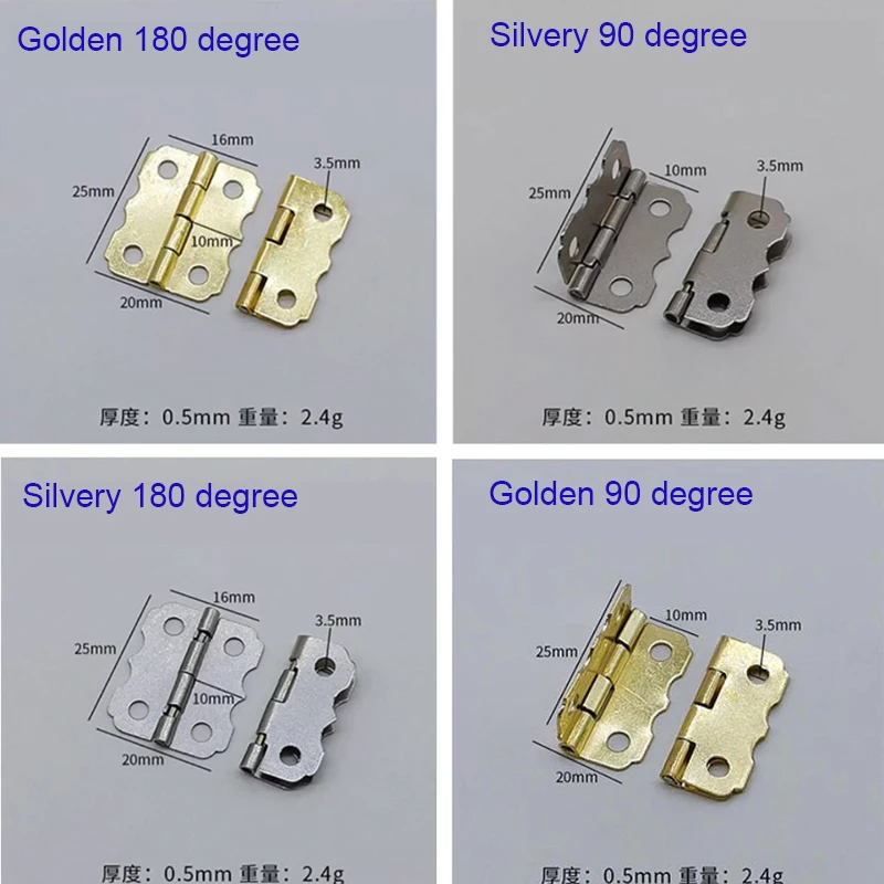 50pcs 20*25mm  Steel With Gloden  Jewelry  Butterfly  Box Door Hinge