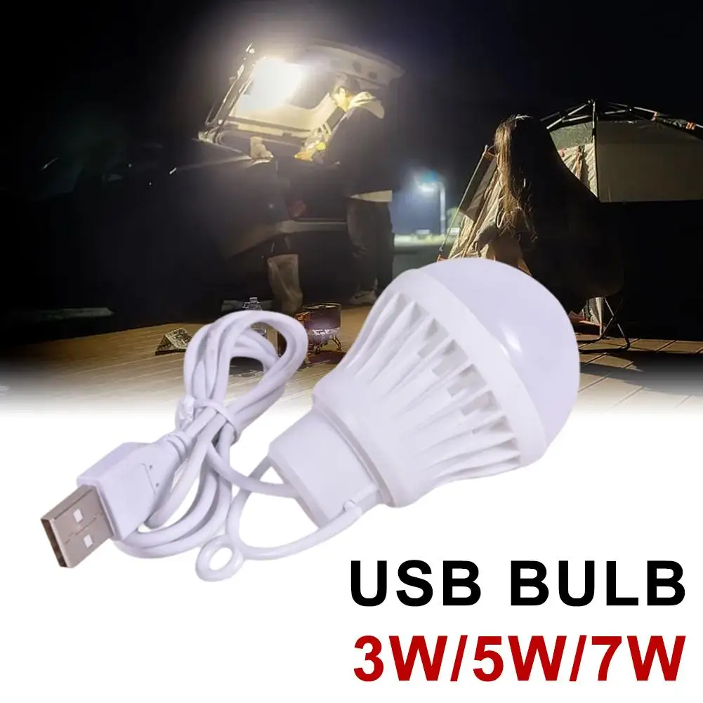 USB Bulb 5V Power Book Lights Student Learning Desk Camping Portable Hiking Travel Mini Work LED Lamp Reading Tent Bulb X8H0