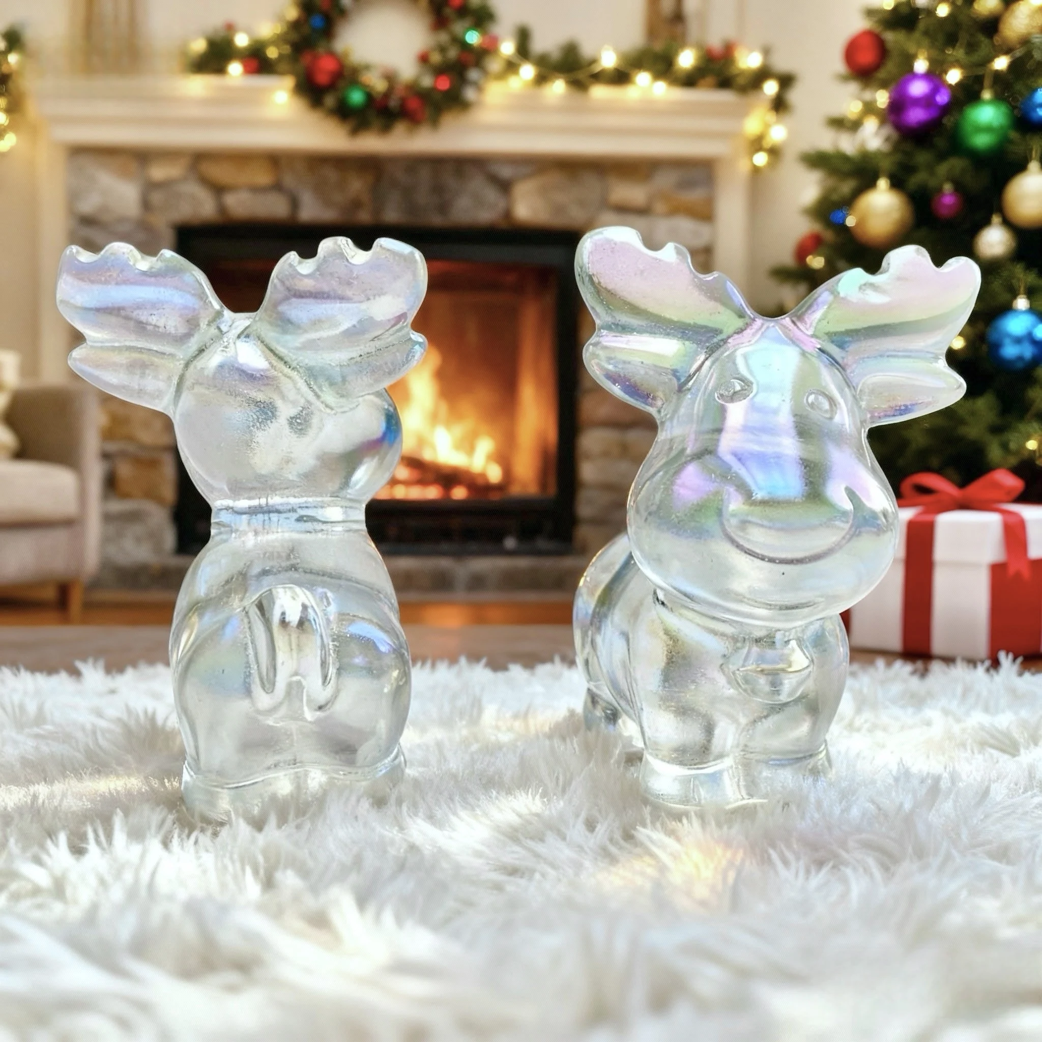 1PC Aura Smelting Elk Carving Christmas Day Easter Halloween Graduation Gift Home Festival Decoration