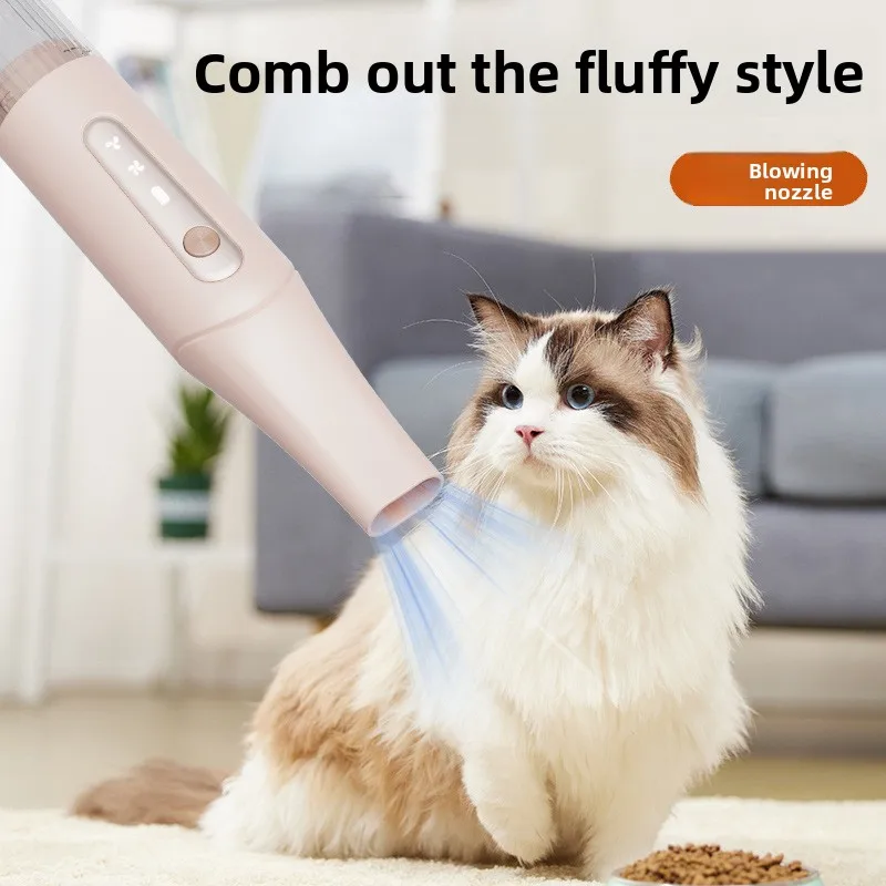Wireless Pet Grooming Vacuum 4 in 1 Blow Suction Comb Deshedding Brush Low Noise Rechargeable For Cats Dogs Home Car Use