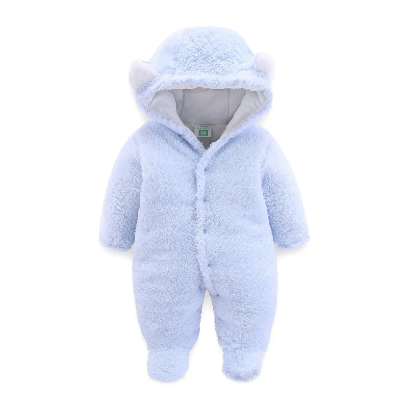 OLEKID 2024 Autumn Winter Newborn Baby Rompers Hooded Thick Warm Baby Girls Jumpsuit Toddler Boys Overalls Infant Fleece Outfit