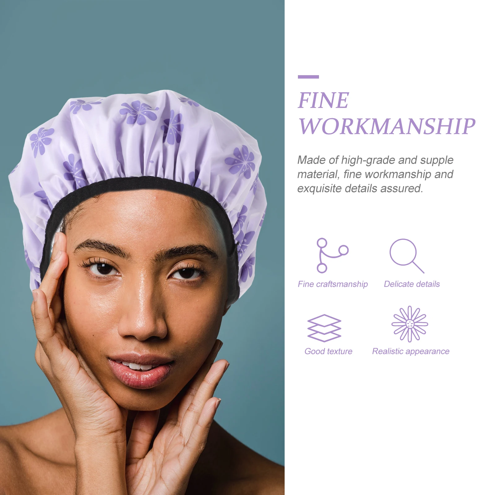 

4 шт. водонепроницаемые шапочки для душа, банные шапочки для женщин, многоразовые волосы, фиолетовое сердце, красное сердце, синее снежинка, эластичные