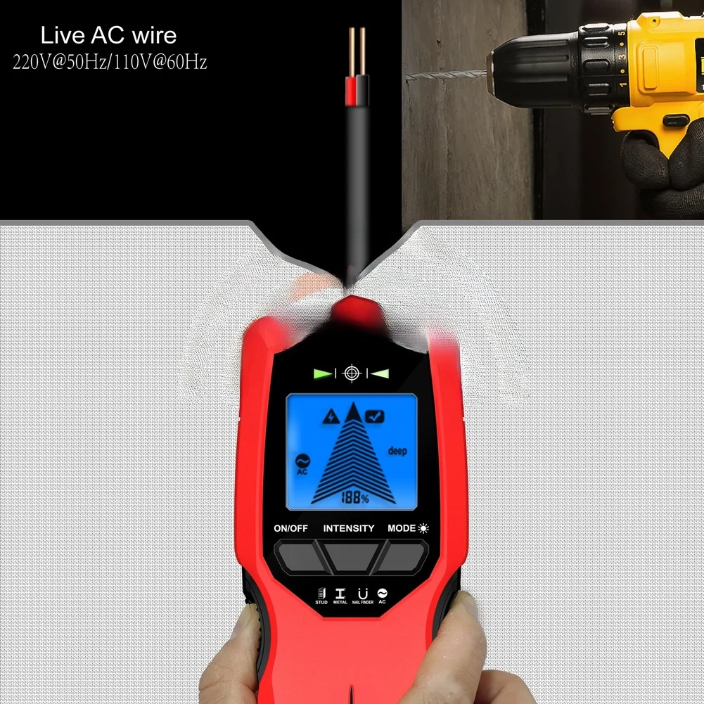 7 In Wall For Scanner For Stud For Finder Metal Detector For Wood Nail AC Wire Detection With Level Bubble Construction Tool