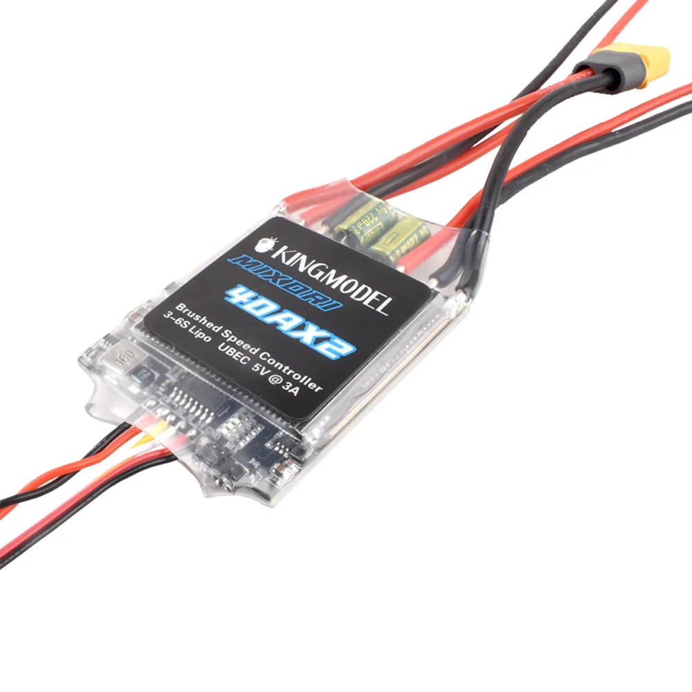 40AX2 Dual Way Bidirectional Brushed Electric Speed Controller Mixed Control ESC 7-25V for RC Tank/Speed Difference Boat