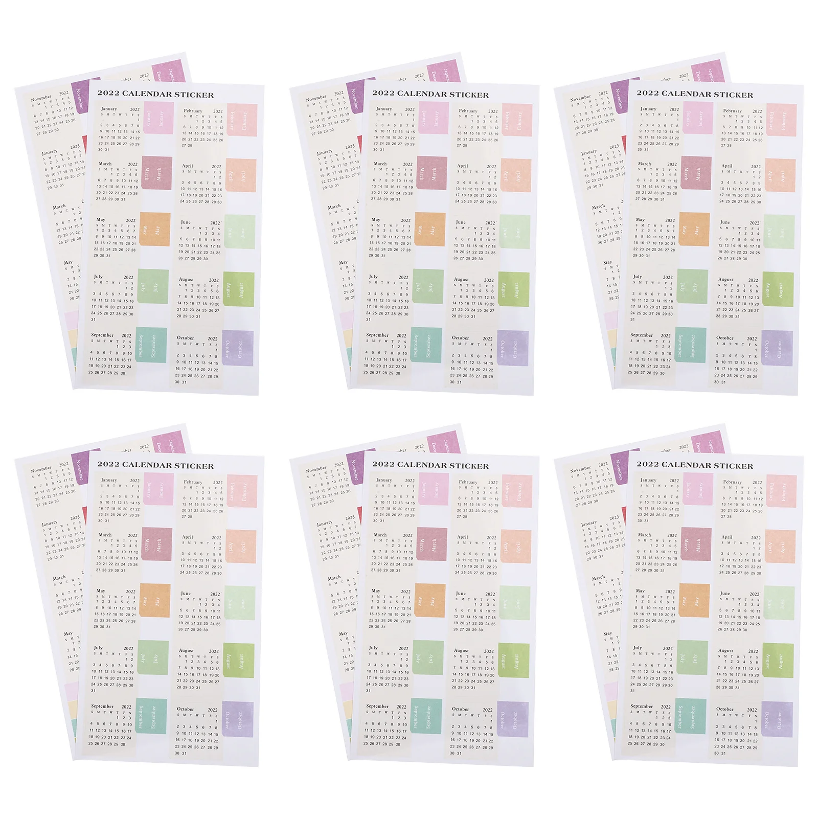 

12 Pcs Accounting Classification Post Month Index Sticker Photo Label Stickers Paper Calendar Labels