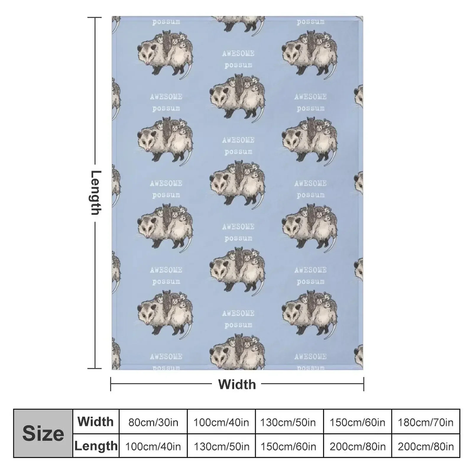 Possum - Animal series Throw Blanket Beach Extra Large Throw Thins Multi-Purpose Soft Plush Plaid Softest Blankets