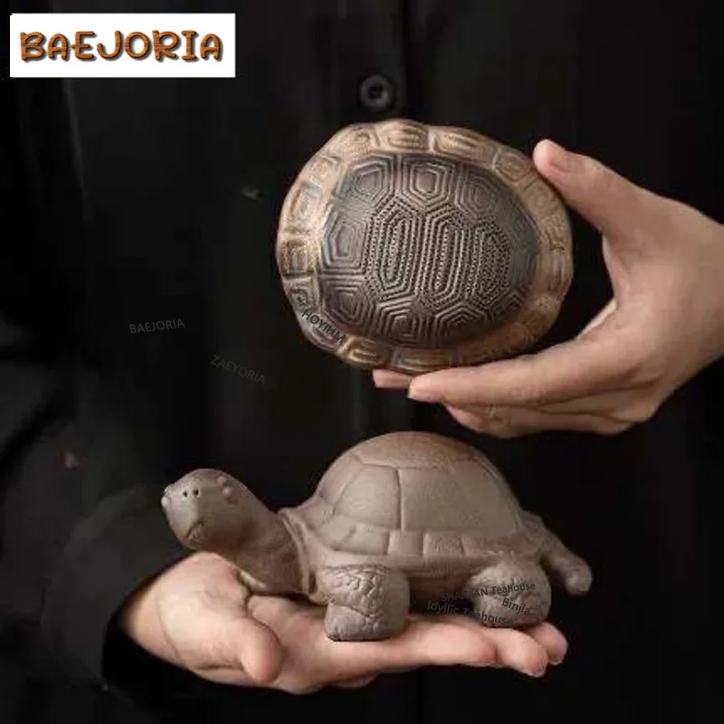 BAEJORIA Japanese Gilded Iron Glazed Ceramic Tea Separator Infusor Antique Turtle Tea Strainer Tea Maker Tea Filter Tea Set Gift