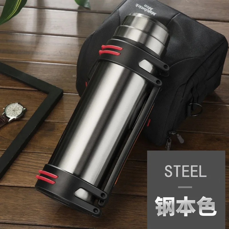 Large Capacity Thermal Hot Cold Insulation Coffee Water Thermos Bottle Insulating Kettle Stainless Steel Vaccum Flask Drink Pots