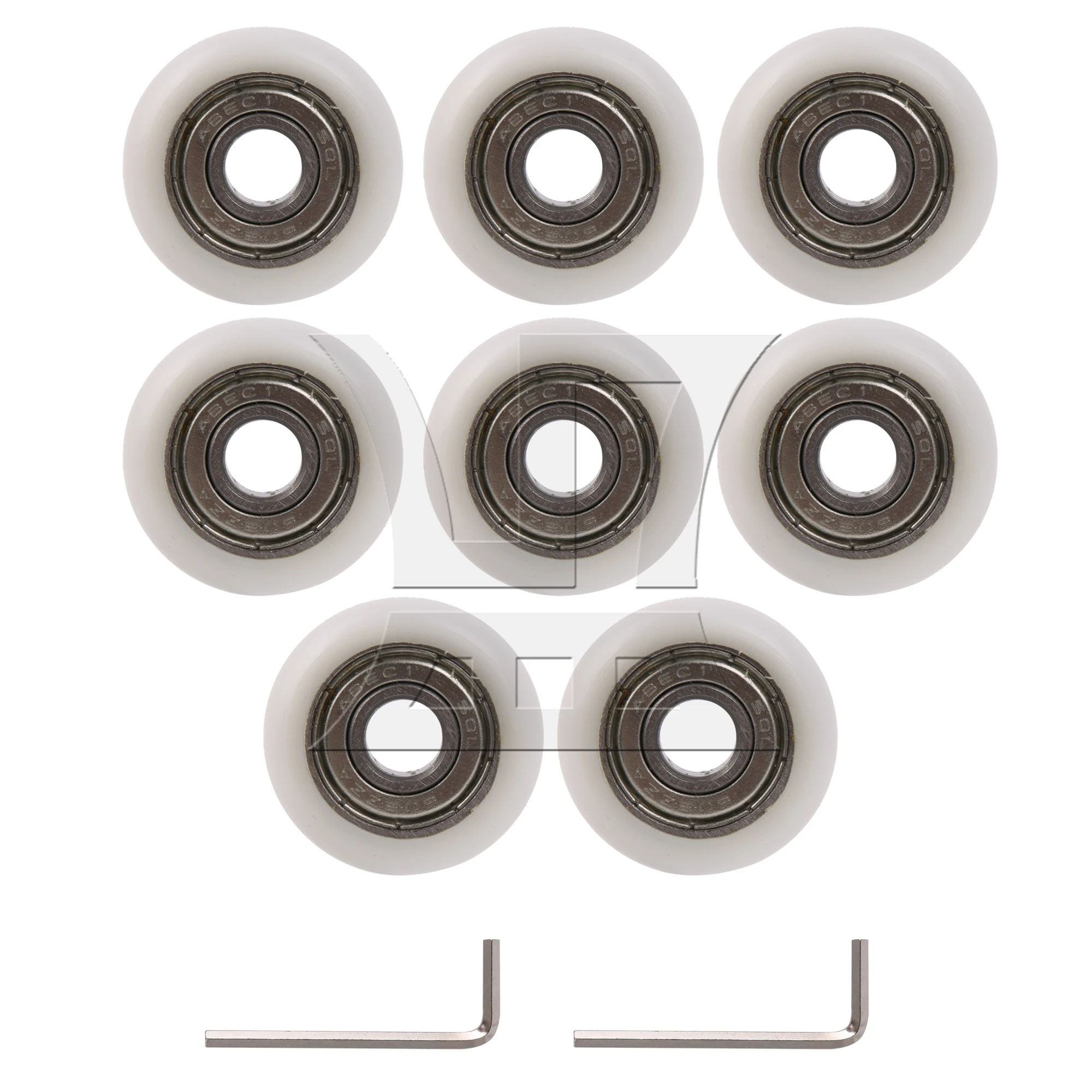 

Engineering Bearing Steel Ball Bearing Guide Pulley Roller Round Wheel Pack of 8