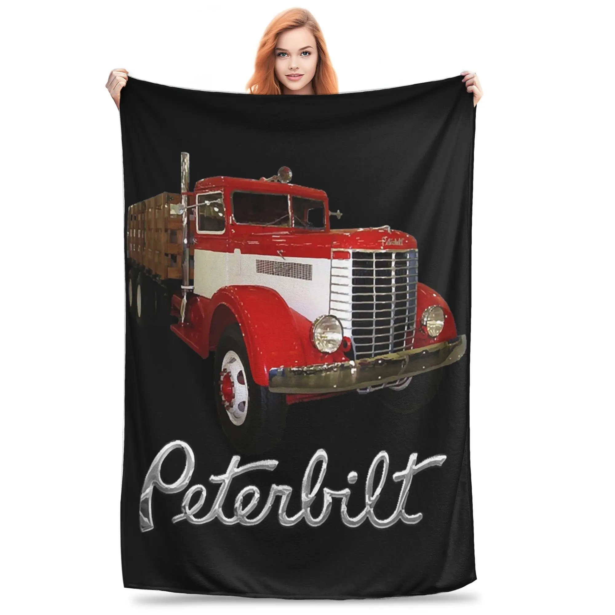 1939 Peterbilt Model 334 Stake Bed Blanket Soft Warm Flannel Throw Blanket Bedding for Bed Living room Picnic Travel Home Sofa
