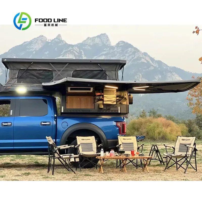 Customized Aluminum Alloy Truck Camper Box With Extended Awning For Outdoor Adventure Bulk Purchase Savings