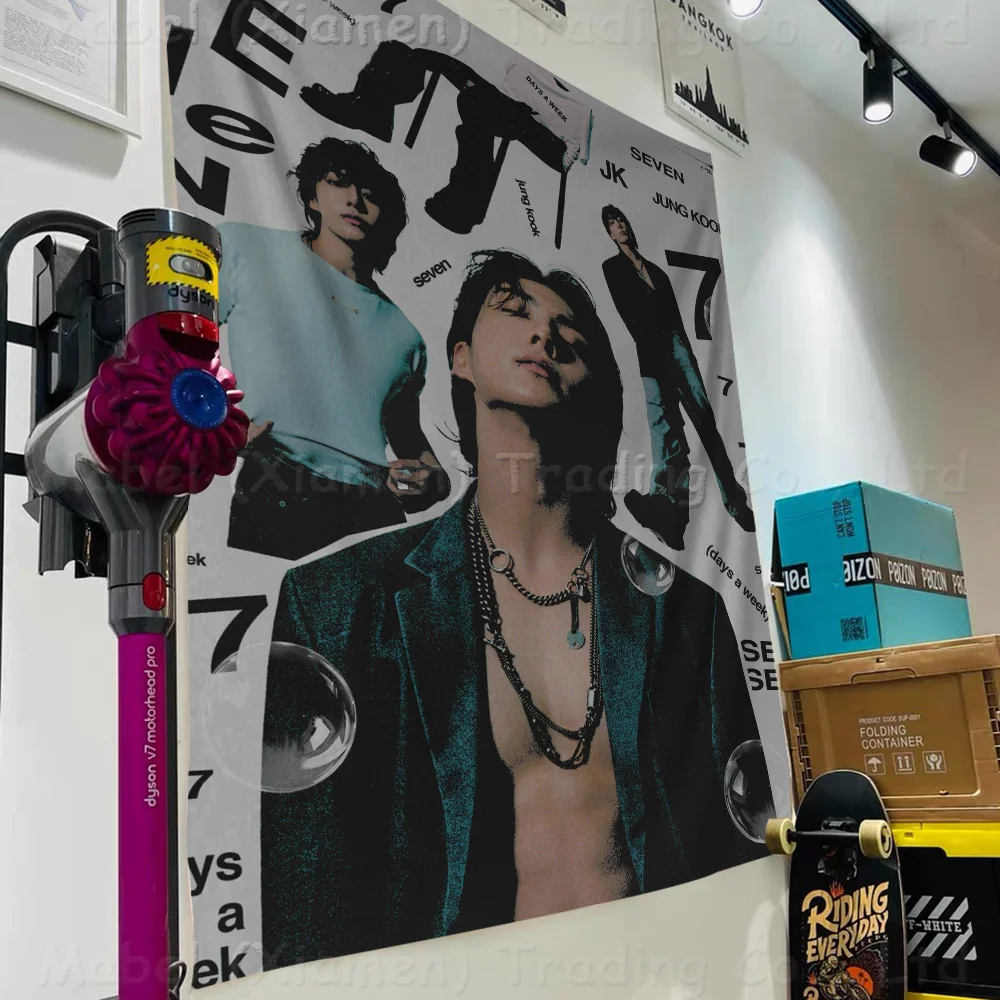 Jung Kook Poster KPOP Printed Large Flag Art Science Fiction Room Home Decor Decor Banner