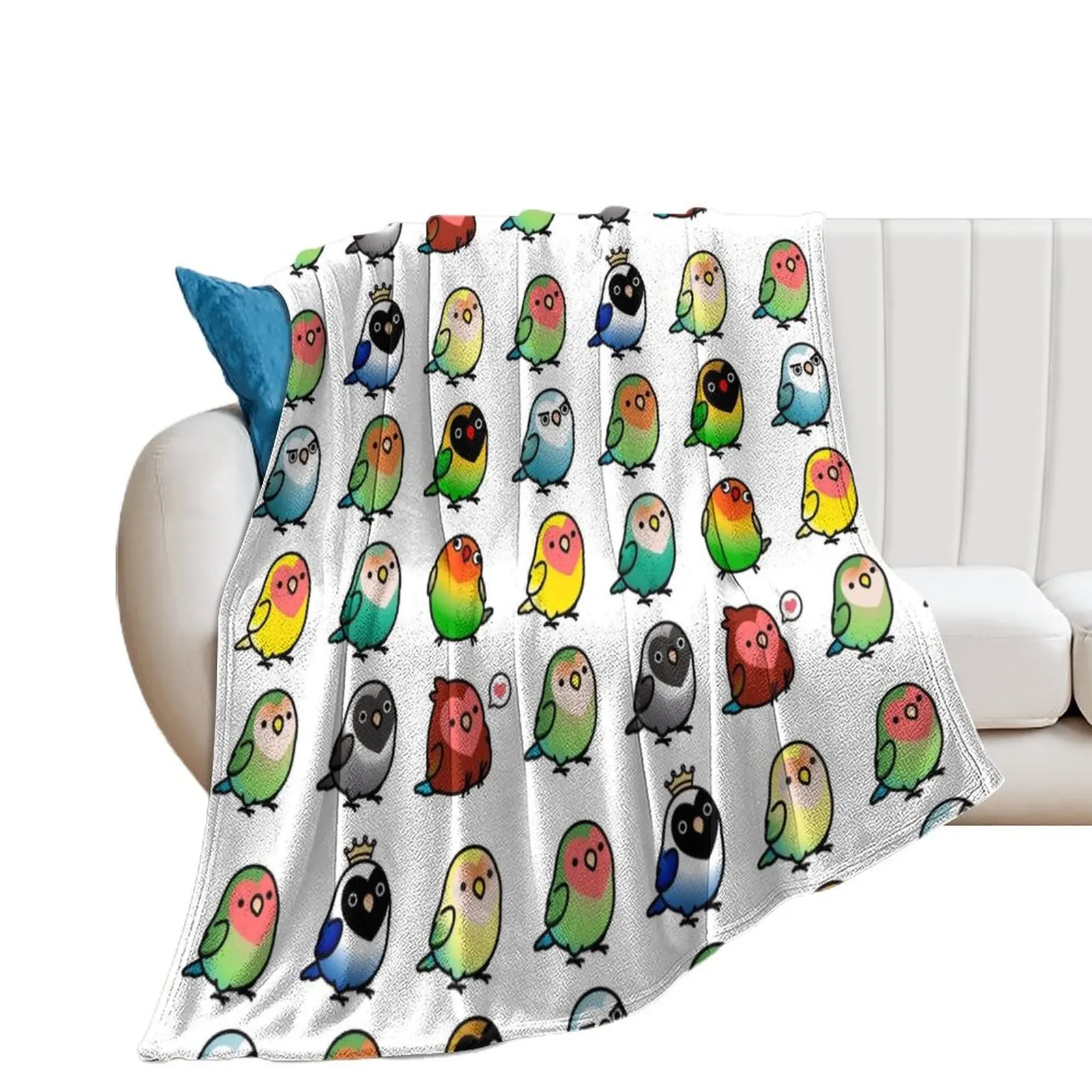 Chubby Lovebirds Throw Blanket cosplay anime Sofa sofa bed Blankets