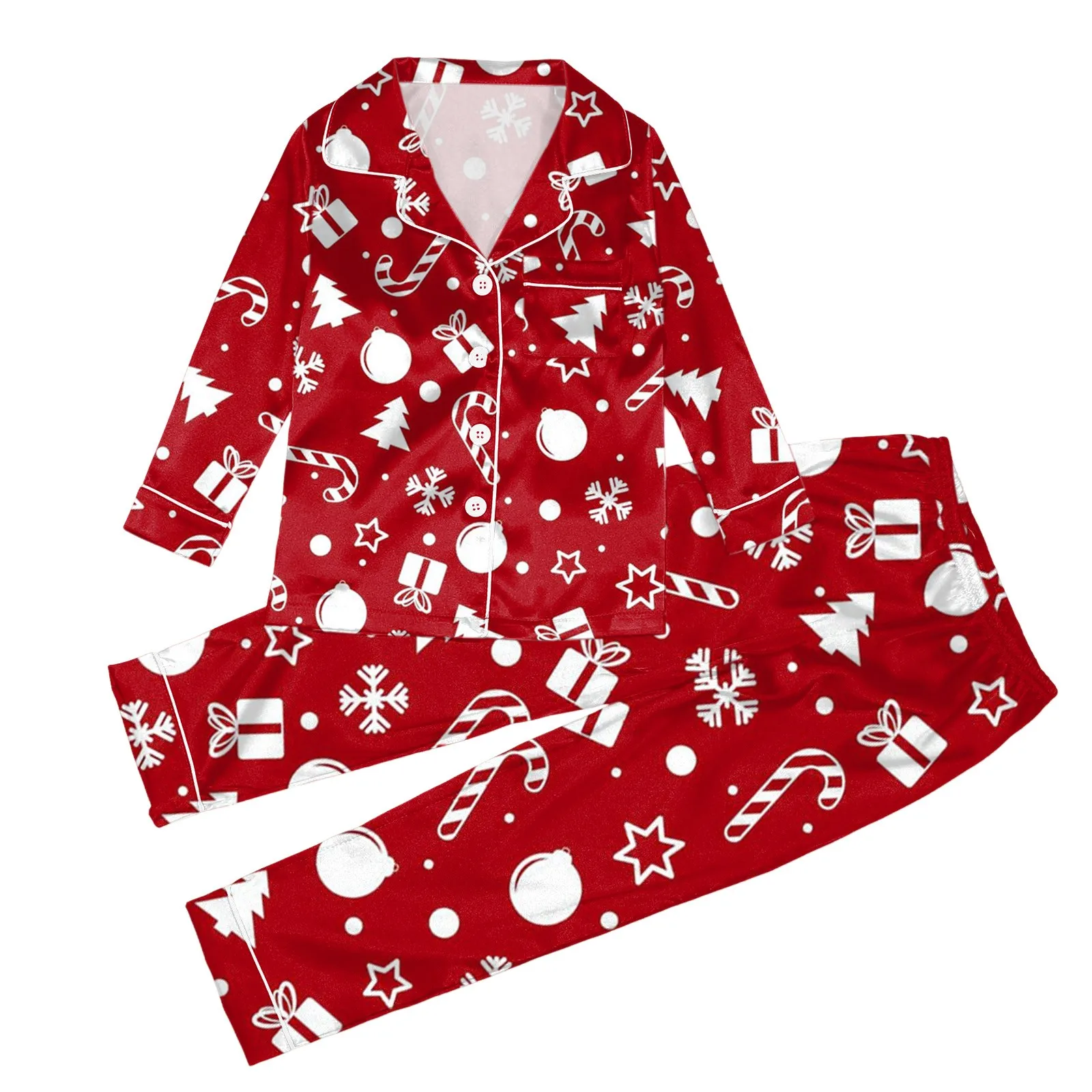 Ensemble de pyjama imprimé de Noël pour la famille, pyjamas quantiques pour enfants