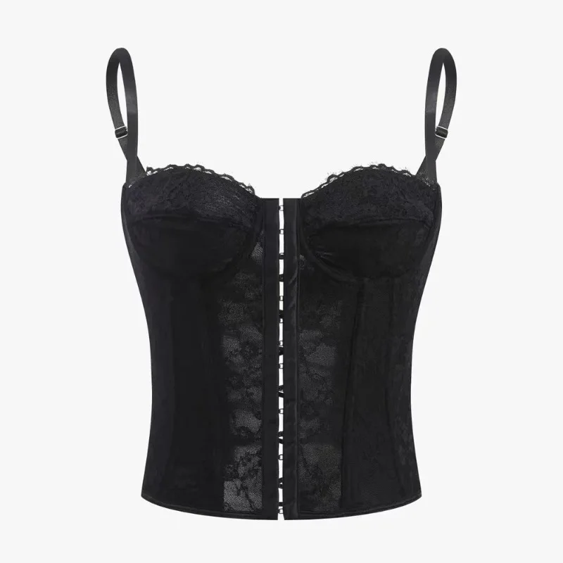 Bustiers Top Corset Lace Fish Bone Shapewear Sexy Suspender Women's Shapewear Corset Summer Backless Tight Lingeries for Women