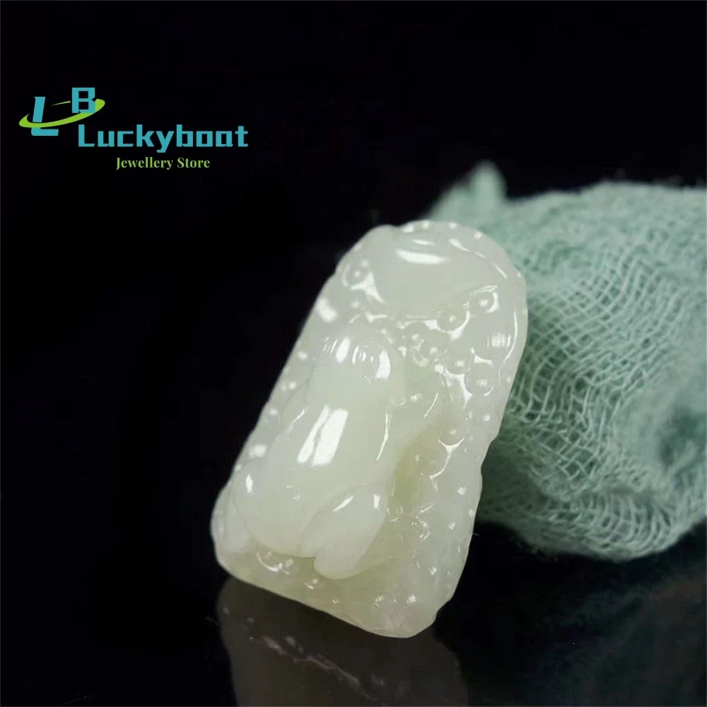 الحرف اليدوية الطبيعية شينجيانغ Hetian والمواد النهائية اليشم الدجال المال الضفدع قلادة