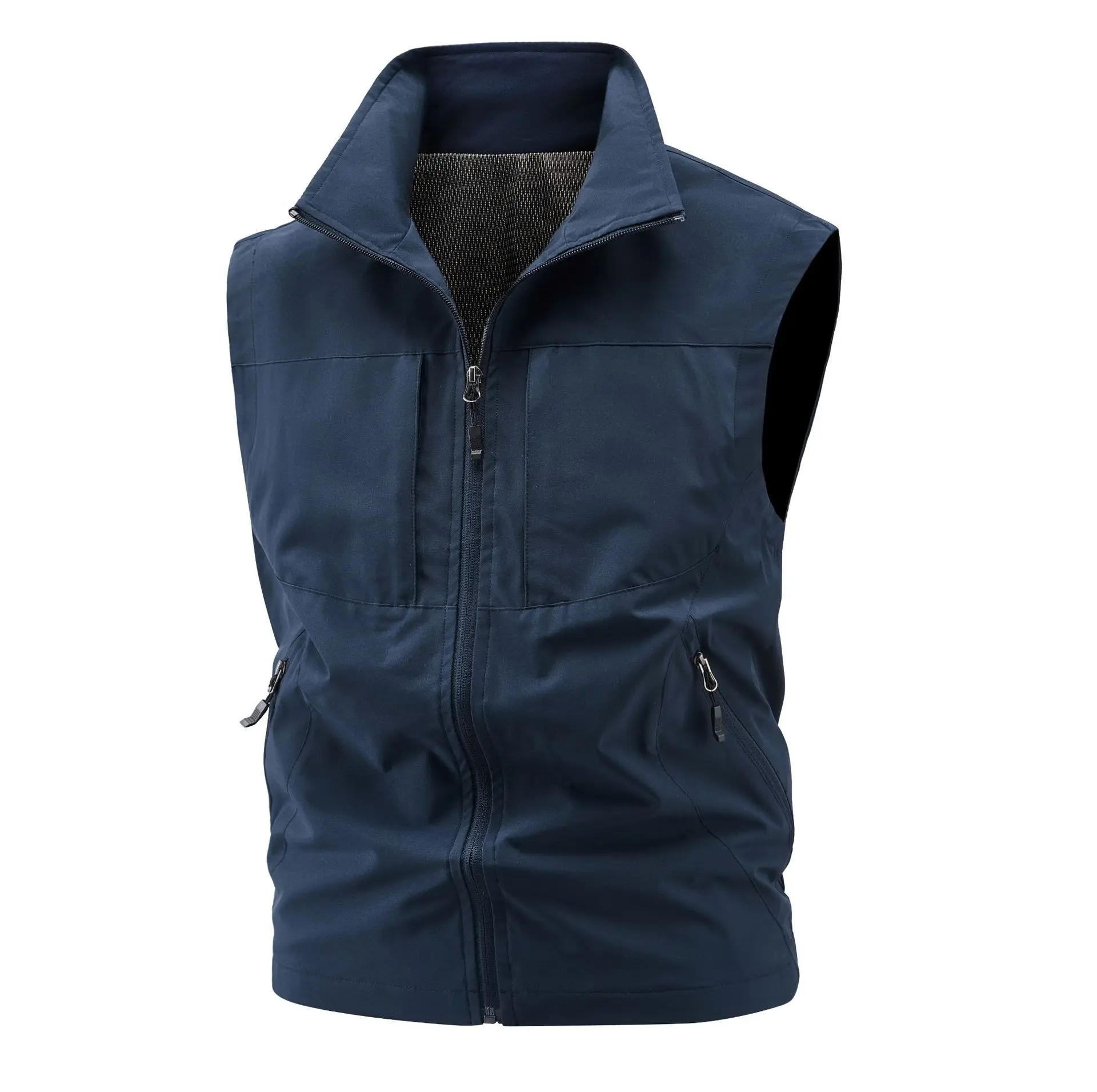 

Casual Fiing Vest Men's Cross-Border Leisure Collar Outdoor Vest oulder Print Logo M Faion Urban Sle Thin Polyester