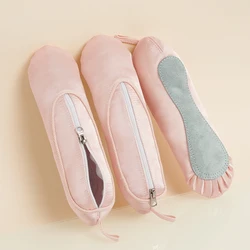 Zapatos de punta de Ballet de satén, estuche de lápices, diseño creativo, bolsa de maquillaje de corazón para niña, accesorio de baile, regalos de Ballet