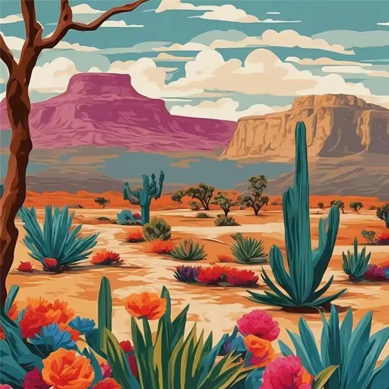 

GATYZTORY DIY Pictures By Number Landscape Kits Drawing On Canvas Painting By Numbers Desert Hand Painted Paintings Gift Home De