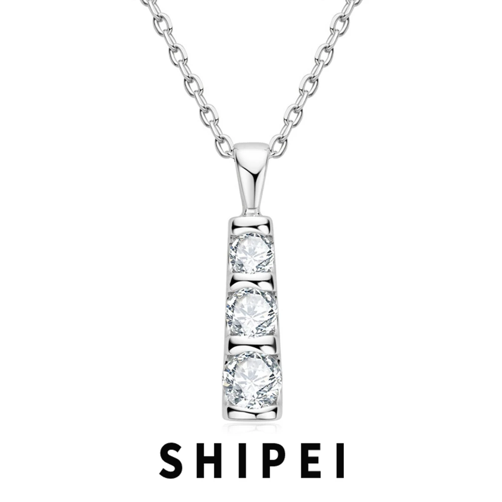 

SHIPEI Solid 925 Sterling Silver VVS1 D Color Real Moissanite Diamonds Gemstone Pendant Necklace Fine Jewelry With GRA Wholesale