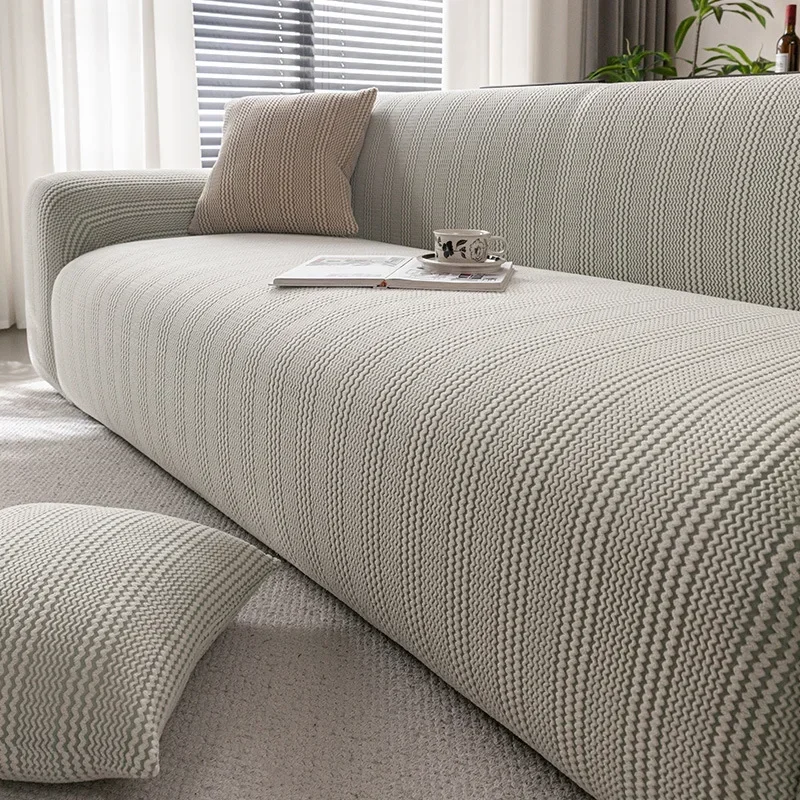 Four Season Universal Elastic Sofa Cover Solid Polar Fleece Anti Slip All-Cover Couch Covers Vintage Striped Furniture Protector
