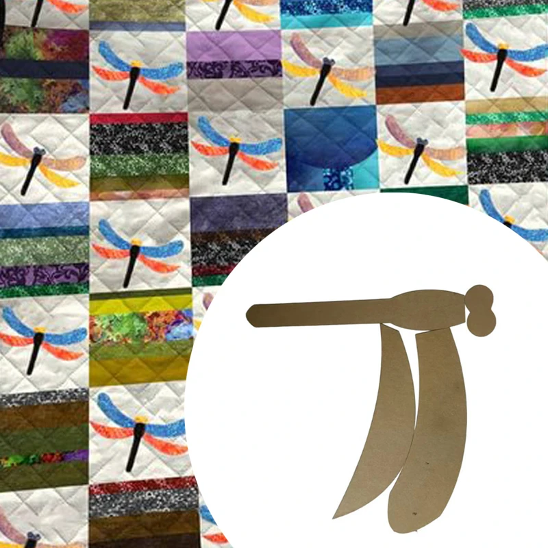 Dragonfly Quilting Template Transparent Sewing Pattern Suitable for DIY Crafts, Durable Embroidery Sewing Tools for Blankets, Pillowcases, Clothing, Quilting Essentials Composite Sewing Durable Templates, Sewing Templates view 5