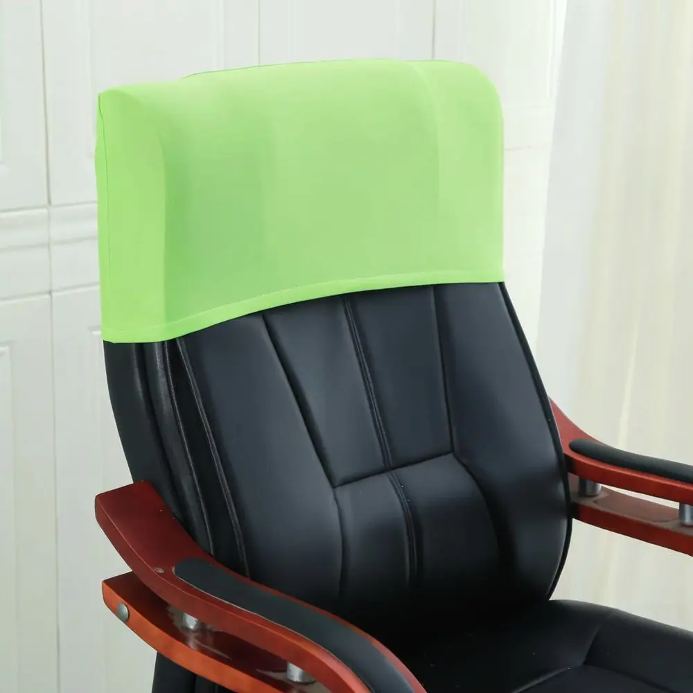 Stretchy Office Chair Headrest Cover Modern Simple Fabric Slipcover Washable Protector For Gaming Desk Swivel Seat Pad view 3