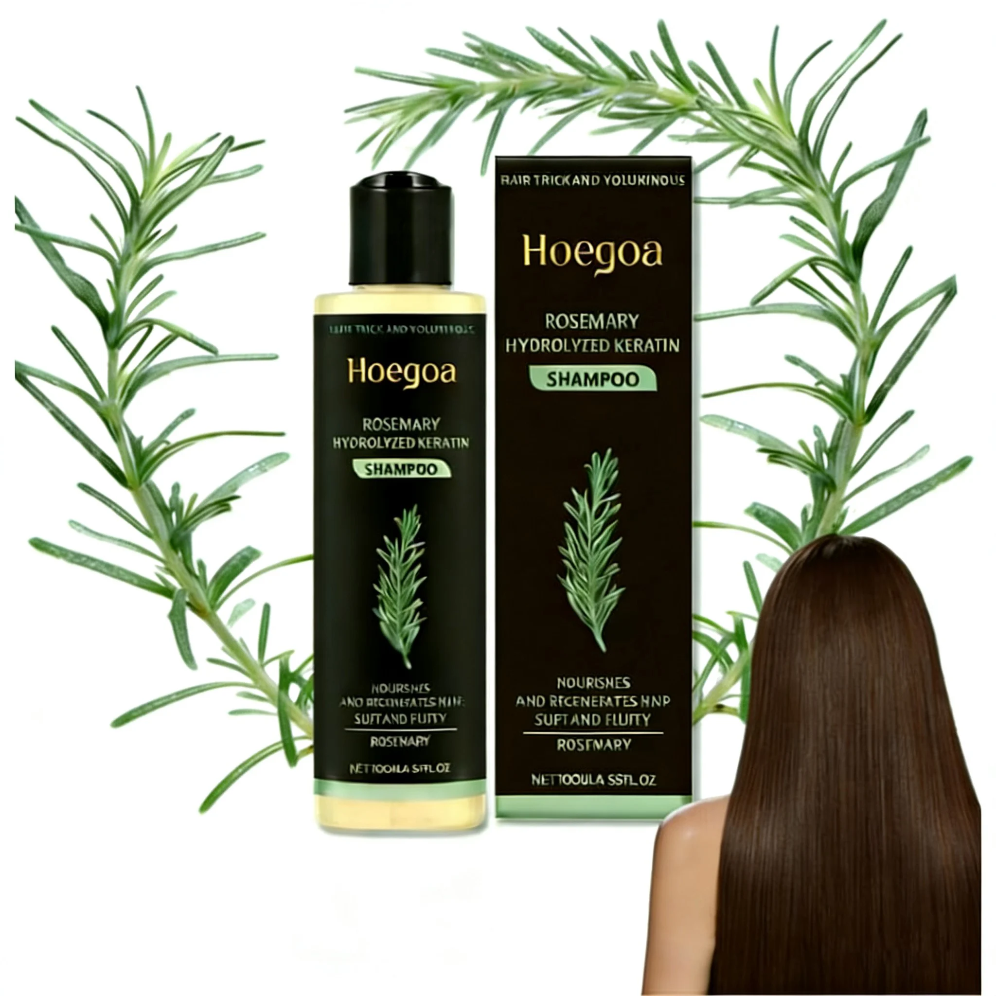 

Organic Rosemary Shampoo for Hair Growth Natural Thickening Strengthening Shampoo with Hydrolyzed Keratin Hair Care