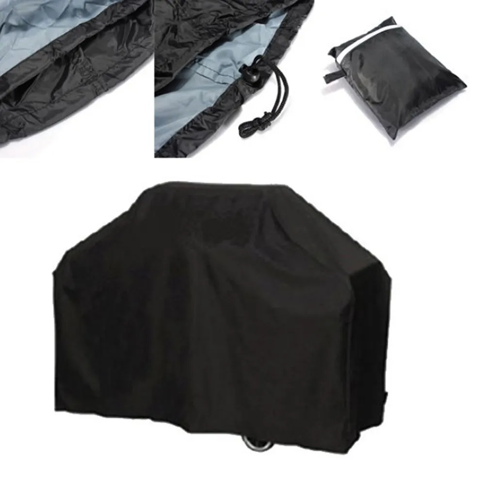 Waterproof Bbq Barbecue Cover 190Cm Black Xl Rectangular Grill Protector Dust Rain Leaves Storage Bag Portable