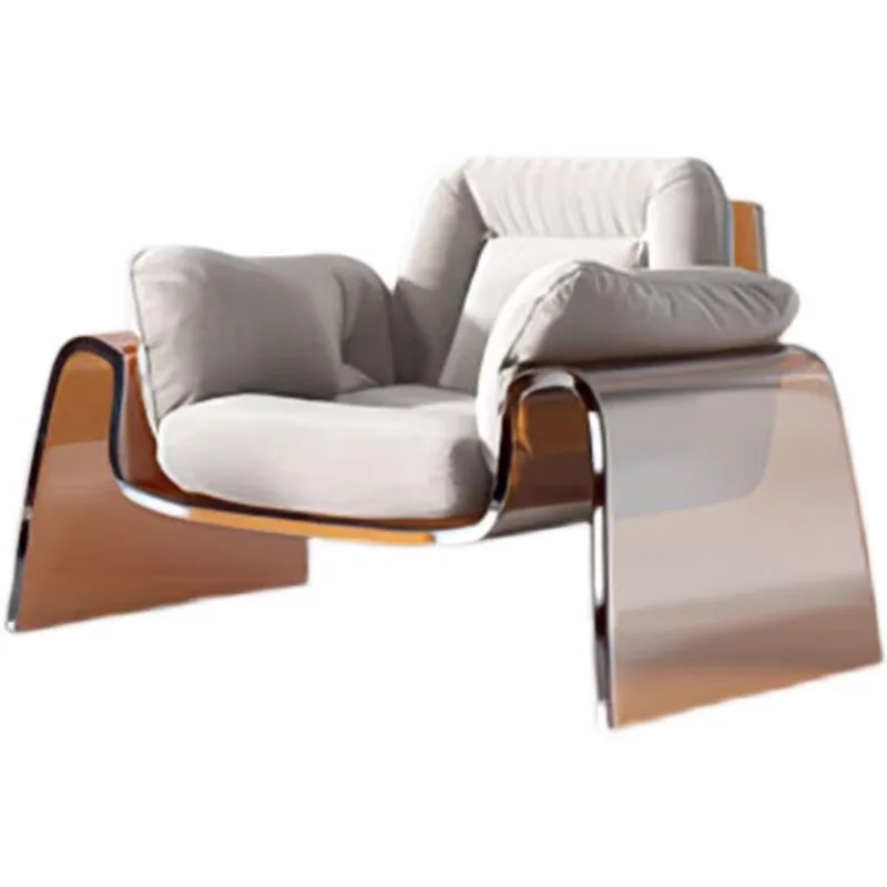 

Italian acrylic sofa, light luxury modern simple single sofa, transparent sofa chair
