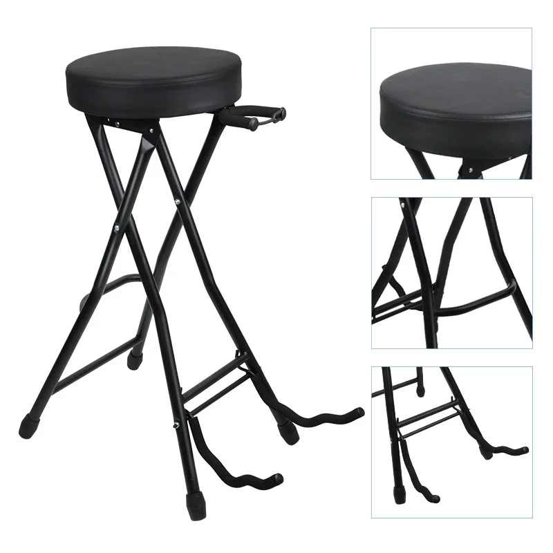 3in1 Folding Guitar Stool Portable Guitar Footstool Performance Teaching Practice Guitars Holder Multi-purpose Instrument Stool
