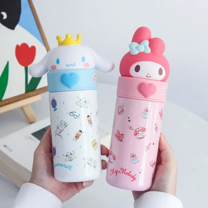 

Sanrio Cartoon Stainless Steel Thermos Melody Kuromi Pompompurin Kawaii Thermos Cups Student Vacuum Flask Water Bottle