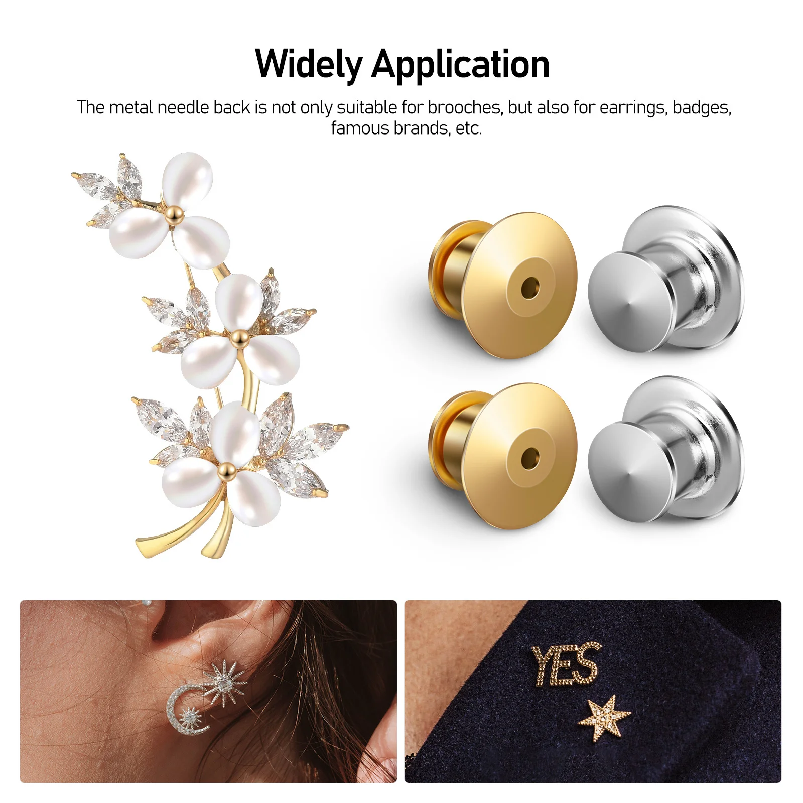 10 Stuks Pin Sloten Voor Emaille Pin Metalen Backings Veilige Vergrendeling Sluitingen Voor Broches Service Bars Diy Accessoires Vergrendeling sluiting