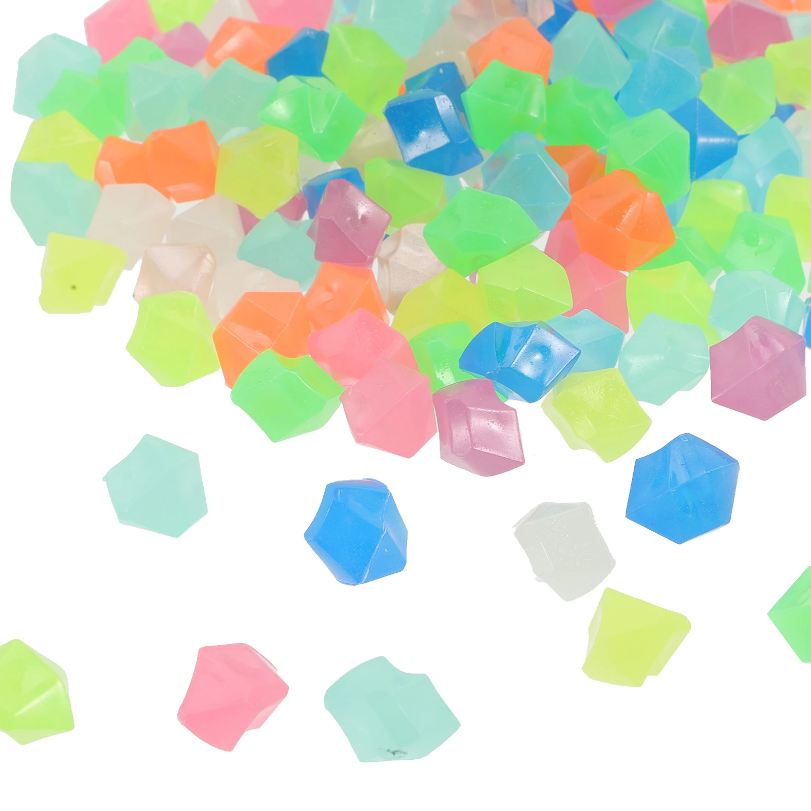 

300pcs Luminous Stones Glowing Fish Tank Pebbles Colorful Aquarium Rocks Decor For Garden Lawn Patio Diy Landscaping Supplies