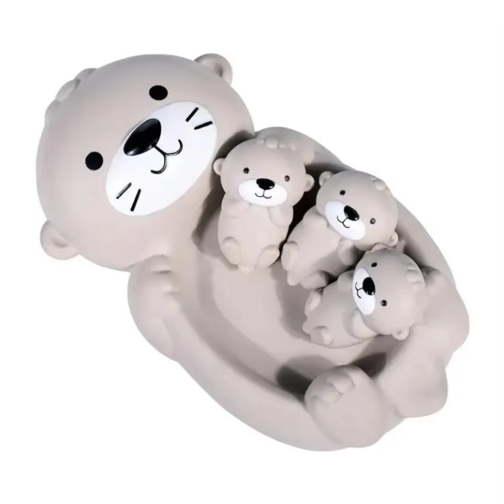 New Soft Silicone Toy Cognitive Otter Bathroom Otter Family Set Sealed Floating Bathtub for For Gifts