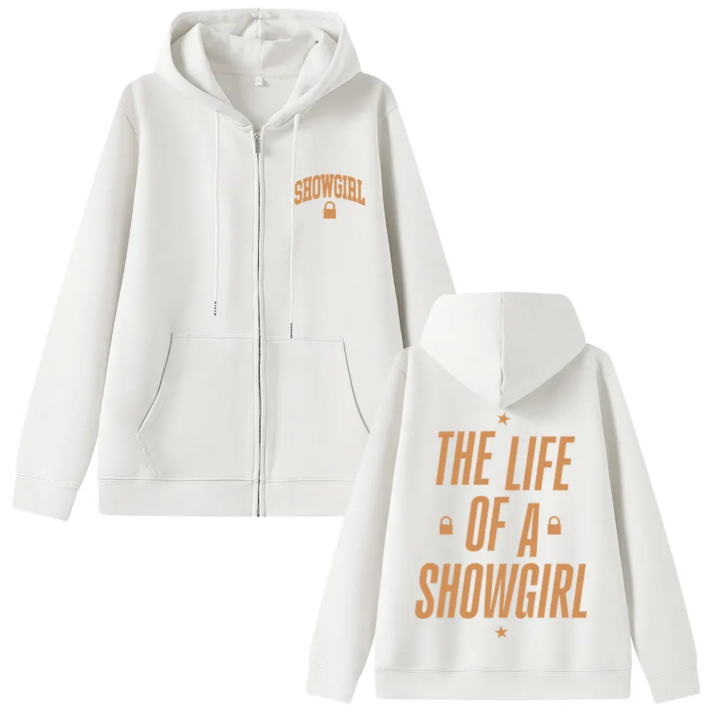 

The Life of A Showgirl Album 2025 Merch Zipper Hoodie Men Women Fashion Vintage Zip Up Hoodies Male Casual Oversized Sweatshirt