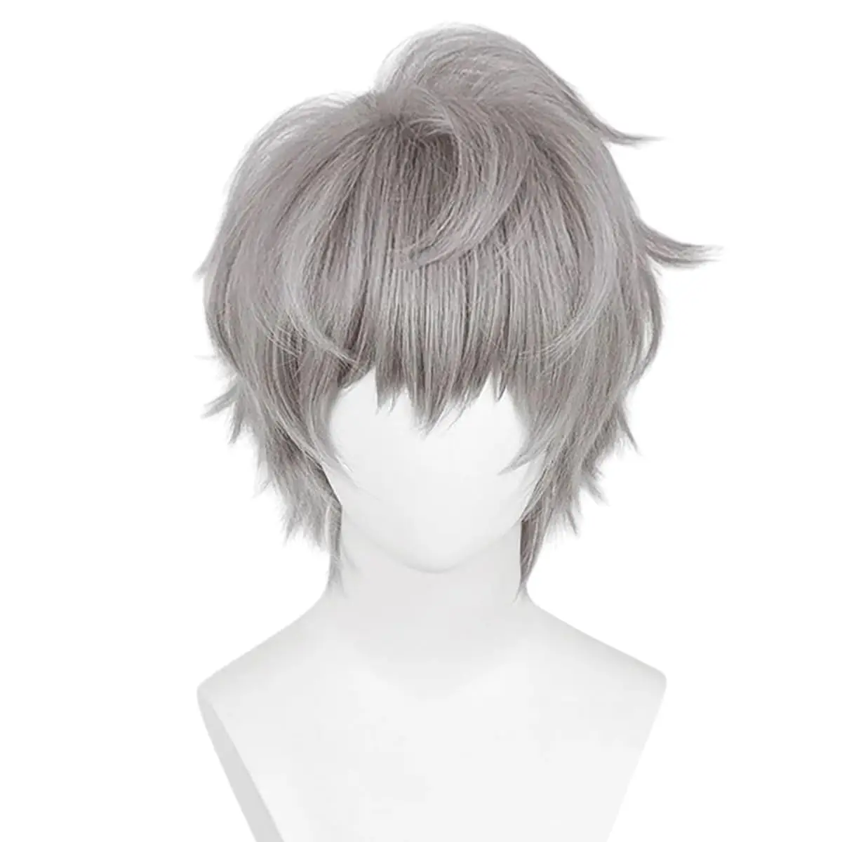Unisex Short Blonde Wig for Cosplay Costumes Synthetic Fiber Wig with Bangs Halloween Party Anime Wig image 5