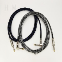 Guitar connection wire braided connection wire Electrical guitar shielded wire black and white/black and blue 3m, 6m, 10m