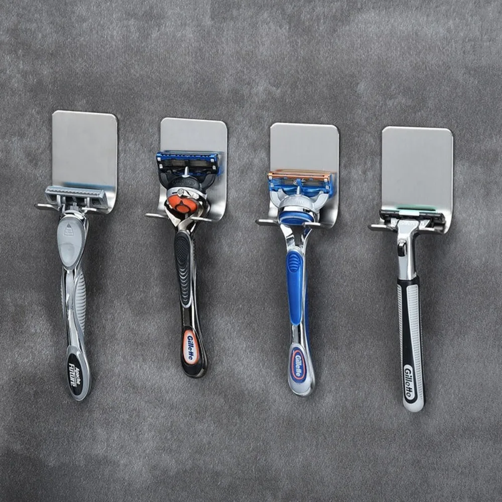 Bathroom Stainless Steel Razor Holder Storage Hook Wall Men Shaving Shaver Shelf Punch Free Razor RackBathroom Accessories